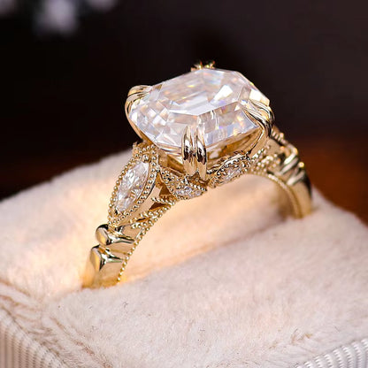 Parisian Elegance Ring - 10K/14K/18K Solid Gold Moissanite diamond ring
