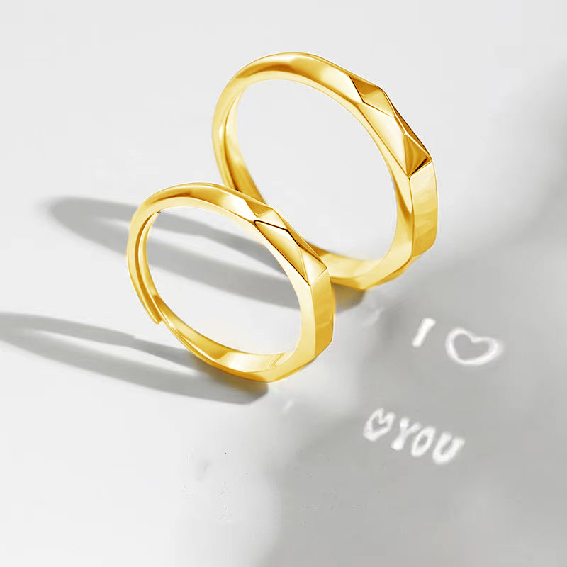 Truly New Light Matching Couple Ring Reflect Show "I Love U" Pattern Hidden Silver & Gold Jewelry For Gifts