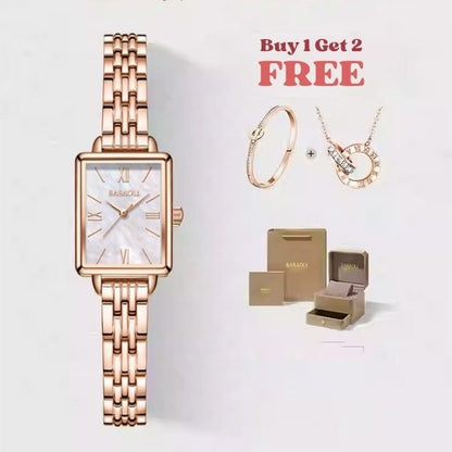 Chic Square Women’s Watch for Modern Minimalist Style (2 Free Gifts & Full Box)