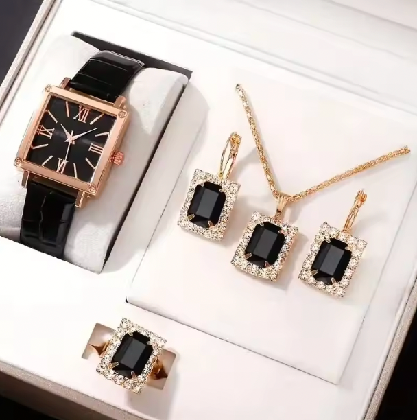Melya Women Luxury Set - Fashion Quartz Watch Female Clock Square Dial Luxury Brand Design Women Watches Simple Ladies Wrist Watch Montre Femme