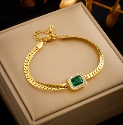 Gemma Luxury Set - Green Crystal Zircon Pendant Necklace Earrings Jewelry Set For Women