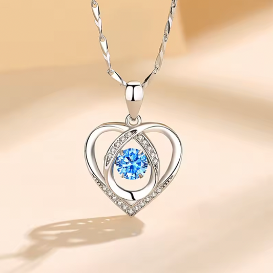 Aria 925 Sterling Silver Set - Heart Shaped Necklace Bracelet Set for Women