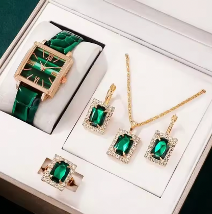 Lorena Jewelry Set - Women Fashion Quartz Watch Female Clock Square Dial Luxury Brand Design Women Watches Simple Ladies Wrist Watch Montre Femme