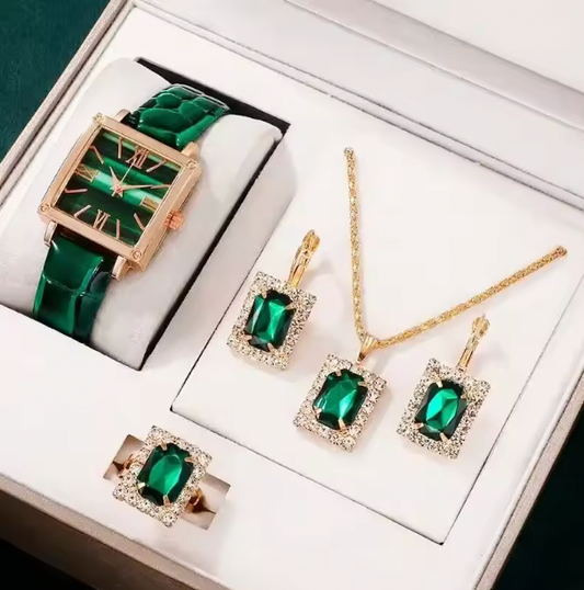 Lorena Jewelry Set - Women Fashion Quartz Watch Female Clock Square Dial Luxury Brand Design Women Watches Simple Ladies Wrist Watch Montre Femme