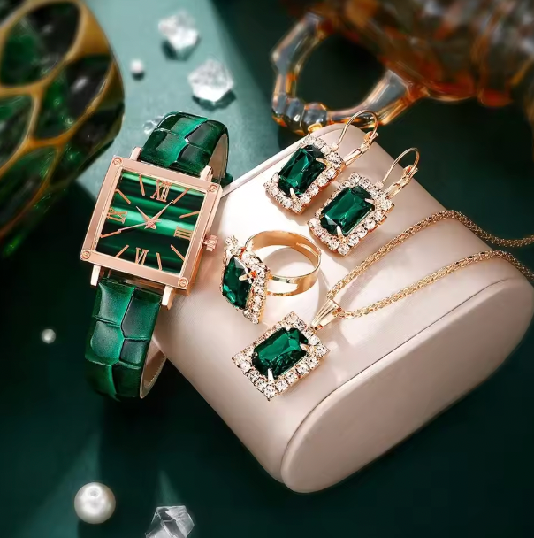 Lorena Jewelry Set - Women Fashion Quartz Watch Female Clock Square Dial Luxury Brand Design Women Watches Simple Ladies Wrist Watch Montre Femme