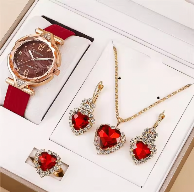 Penelope Luxury Set - Set Watches Women Leather Band Ladies Watch Simple Casual Womens Analog WristWatch Bracelet Gift Montre Femme