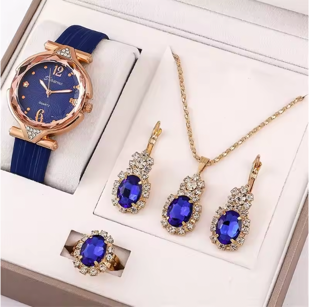 Penelope Luxury Set - Set Watches Women Leather Band Ladies Watch Simple Casual Womens Analog WristWatch Bracelet Gift Montre Femme