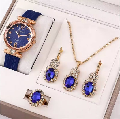 Penelope Luxury Set - Set Watches Women Leather Band Ladies Watch Simple Casual Womens Analog WristWatch Bracelet Gift Montre Femme