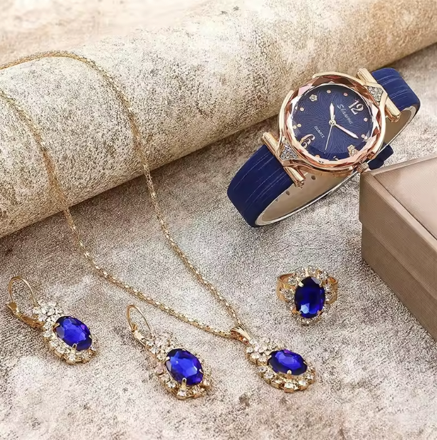 Penelope Luxury Set - Set Watches Women Leather Band Ladies Watch Simple Casual Womens Analog WristWatch Bracelet Gift Montre Femme