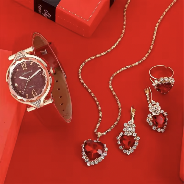 Penelope Luxury Set - Set Watches Women Leather Band Ladies Watch Simple Casual Womens Analog WristWatch Bracelet Gift Montre Femme