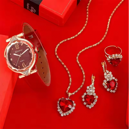 Penelope Luxury Set - Set Watches Women Leather Band Ladies Watch Simple Casual Womens Analog WristWatch Bracelet Gift Montre Femme