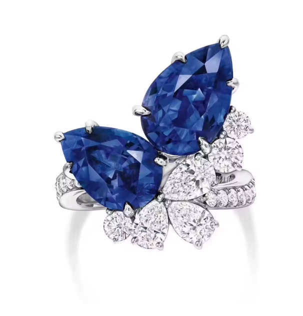 Zafira Luxury Silver - Water Drop Royal Blue Sapphire Necklaces Earrings Rings For Women Party Wedding Jewelry Sets