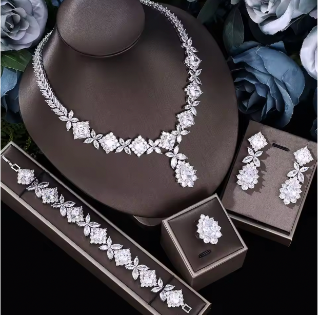 Angelina Cubic Zirconia - Bridal jewelry set, crystal wedding jewelry set
