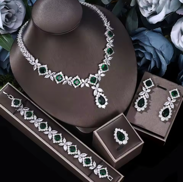 Angelina Cubic Zirconia - Bridal jewelry set, crystal wedding jewelry set