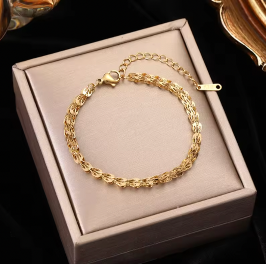 Love Flowers -  Sincere Love Bracelet for Women Simple Style Link Chain Bangle Trendy Jewelry Gift
