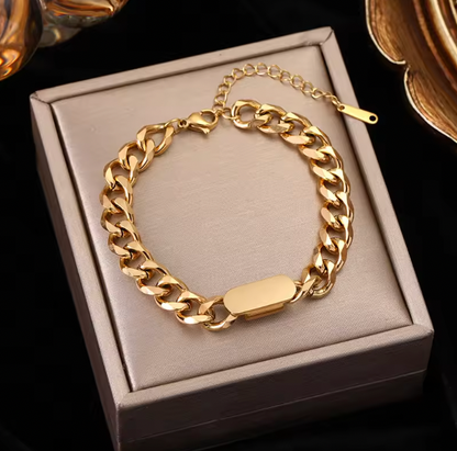 Love Flowers -  Sincere Love Bracelet for Women Simple Style Link Chain Bangle Trendy Jewelry Gift