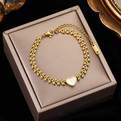 Love Flowers -  Sincere Love Bracelet for Women Simple Style Link Chain Bangle Trendy Jewelry Gift