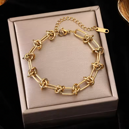 Love Flowers -  Sincere Love Bracelet for Women Simple Style Link Chain Bangle Trendy Jewelry Gift