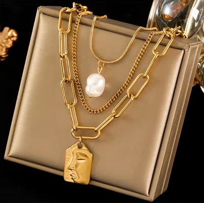 Van Clover Layered Necklaces - Gold Color Flower Five-Leaf Clover Necklace For Women