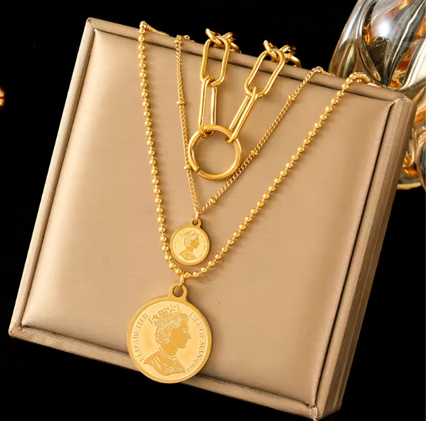 Van Clover Layered Necklaces - Gold Color Flower Five-Leaf Clover Necklace For Women