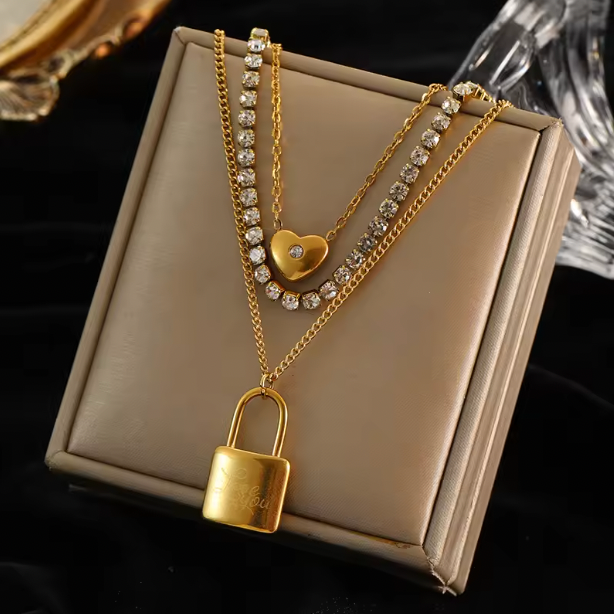 Van Clover Layered Necklaces - Gold Color Flower Five-Leaf Clover Necklace For Women