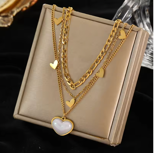 Van Clover Layered Necklaces - Gold Color Flower Five-Leaf Clover Necklace For Women