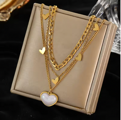 Van Clover Layered Necklaces - Gold Color Flower Five-Leaf Clover Necklace For Women