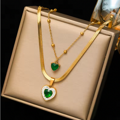 Van Clover Layered Necklaces - Gold Color Flower Five-Leaf Clover Necklace For Women