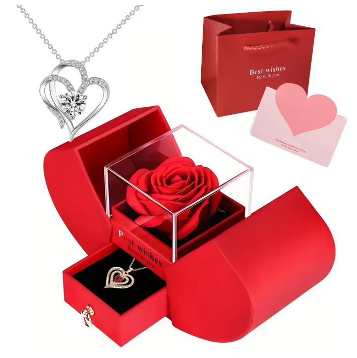 Luxury Rose Jewelry Box - Valentine's Day, Mother's Day, Eternal Flower Artificial Flower Gift Box Jewelry Box