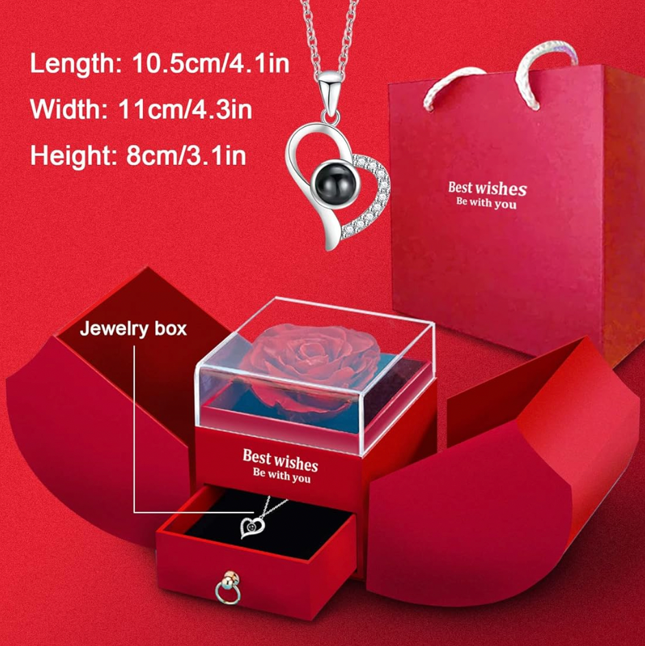 Luxury Rose Jewelry Box - Valentine's Day, Mother's Day, Eternal Flower Artificial Flower Gift Box Jewelry Box