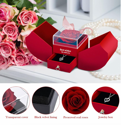 Luxury Rose Jewelry Box - Valentine's Day, Mother's Day, Eternal Flower Artificial Flower Gift Box Jewelry Box
