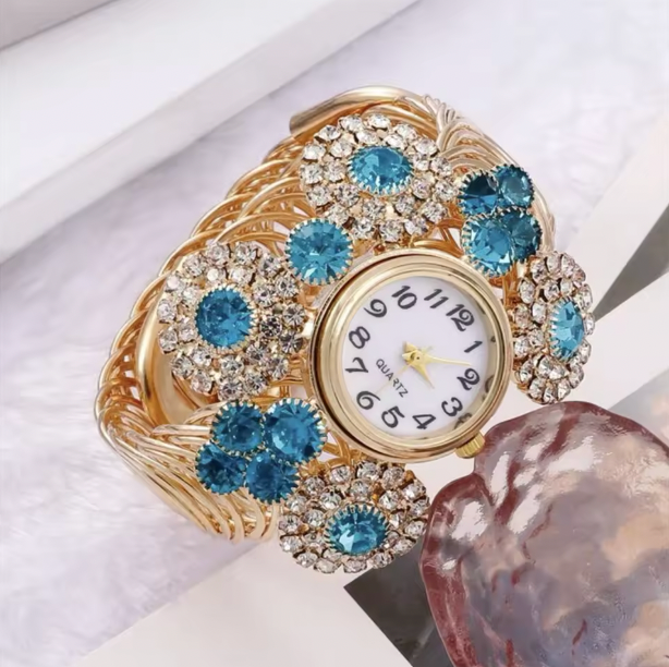 Ethereal Touch Luxury Jewelry Set - 6pcs/set luxury women's bracelet, necklace , quartz watch, earrings & ring