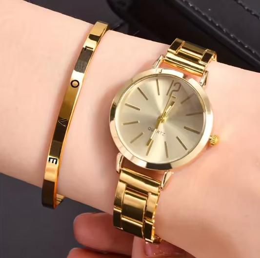 Petal Glow Jewelry Set - Luxury Watches Women Diamond Rhinestone Fashion Elegant Wristwatch Quartz Watch Ladies Clock For Girl Relogio Feminino