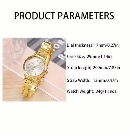 Petal Glow Jewelry Set - Luxury Watches Women Diamond Rhinestone Fashion Elegant Wristwatch Quartz Watch Ladies Clock For Girl Relogio Feminino