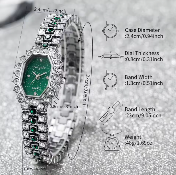 Bastet Luxury Jewelry Set - 2PCS/Set Fashion Rhinestone Women's Watch Bracelet Band Ladies Quartz Watch（Without Box）