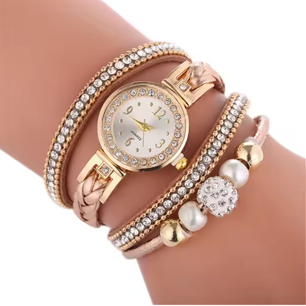 Shimmering Sophistication Bracelet Set - Relogio Ladies Womans Wrist Watches
