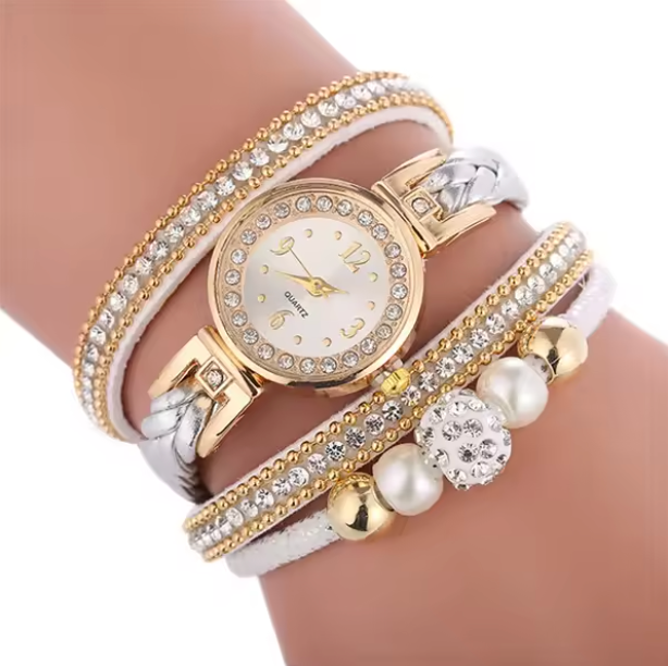 Shimmering Sophistication Bracelet Set - Relogio Ladies Womans Wrist Watches