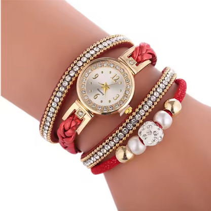 Shimmering Sophistication Bracelet Set - Relogio Ladies Womans Wrist Watches