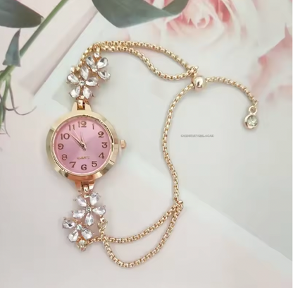 Seraphina Sparkle Luxury Watch - Women's Fashion Light Luxury Quartz Bracelet Watch Waterproof Premium Exquisite Violet Crystal Female's Watches Gift