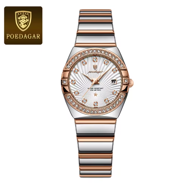 Stellar Chronos - Luxury Woman Wristwatch Waterproof Luminous Date Stainless Steel Watch For Ladies High Quality Quartz Women Watches