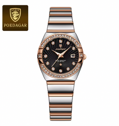 Stellar Chronos - Luxury Woman Wristwatch Waterproof Luminous Date Stainless Steel Watch For Ladies High Quality Quartz Women Watches