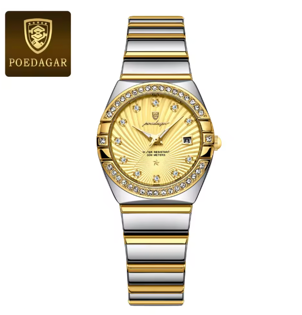 Stellar Chronos - Luxury Woman Wristwatch Waterproof Luminous Date Stainless Steel Watch For Ladies High Quality Quartz Women Watches