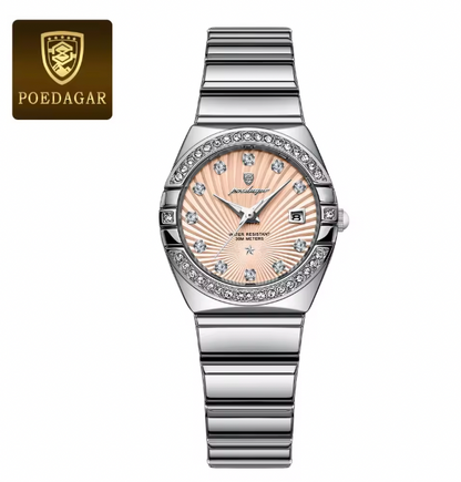 Stellar Chronos - Luxury Woman Wristwatch Waterproof Luminous Date Stainless Steel Watch For Ladies High Quality Quartz Women Watches