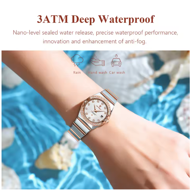 Stellar Chronos - Luxury Woman Wristwatch Waterproof Luminous Date Stainless Steel Watch For Ladies High Quality Quartz Women Watches