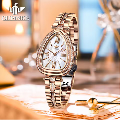 Iris & Gold Watch Set - Roman Scale Luxury Woman Quartz Dress Wristwatch Top Brand Waterproof Watch For Women Original Classic Watches