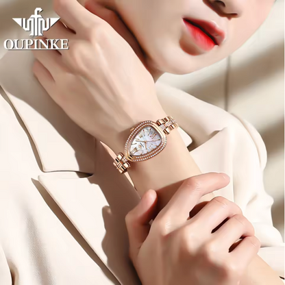 Iris & Gold Watch Set - Roman Scale Luxury Woman Quartz Dress Wristwatch Top Brand Waterproof Watch For Women Original Classic Watches