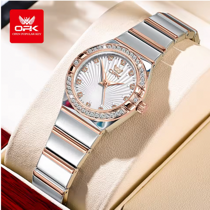 Aurora Prestige - Ladies Watches Original Fashion Light Quartz Wristwatch Waterproof Luminous Watches For Women Diamond