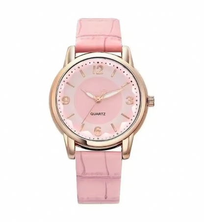 Amour Éclat Women Luxury Watch - Leather Strap Women's Watch Polygonal Glass Luxury Women's Clock Dial Quartz Creative Fashion Quartz Watch