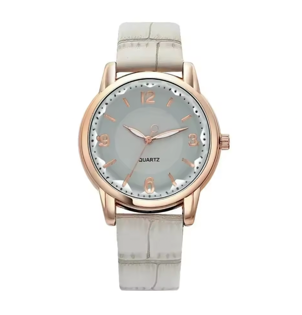 Amour Éclat Women Luxury Watch - Leather Strap Women's Watch Polygonal Glass Luxury Women's Clock Dial Quartz Creative Fashion Quartz Watch