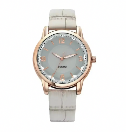 Amour Éclat Women Luxury Watch - Leather Strap Women's Watch Polygonal Glass Luxury Women's Clock Dial Quartz Creative Fashion Quartz Watch